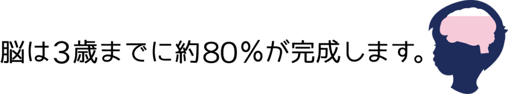 脳は３歳までに約80%が完成します。